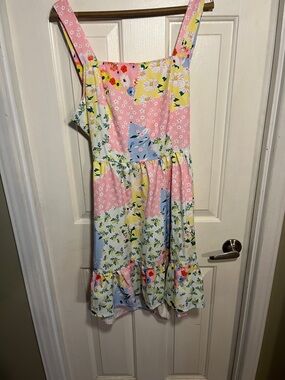 Girls' Pink Floral Patchwork Sundress